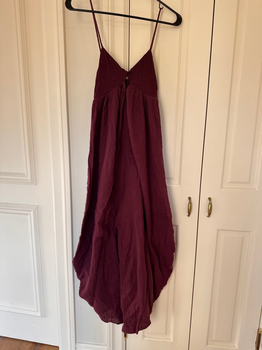 Urban Outfitters Plum Textured Spaghetti-Strap Maxi Dress